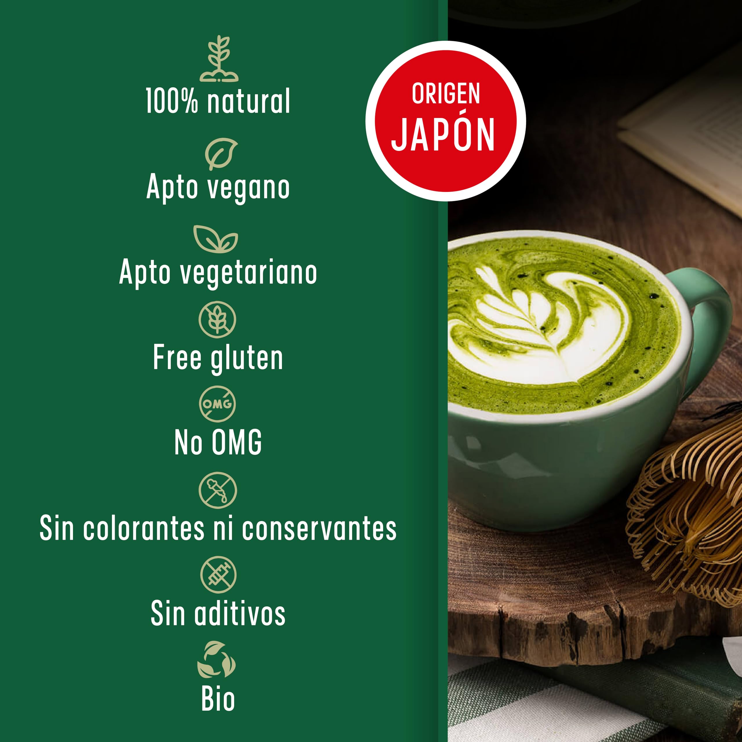 Te Matcha Certificado JAPONES. 50 Dosis Grado CEREMONIAL. 50 Sticks Individuales, Para Trasladar Facilmente. Matcha En Polvo 100% Natural. Reductor, Detox y Antioxidante. (50 Sticks, 50, unidad)