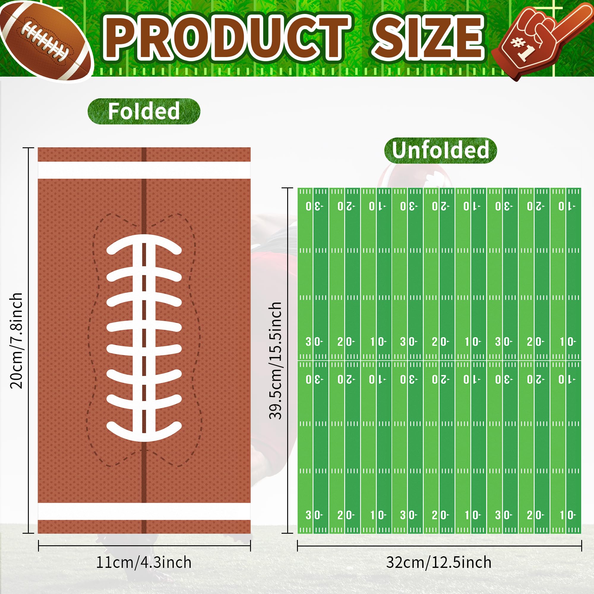 100pcs Football Party Decorations Football Napkins for Football Party Favors