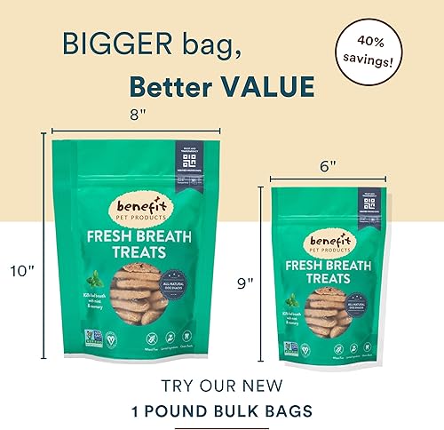 Miniatura 7 de Benefit Biscuits, golosinas naturales para perros, certificadas veganas, sin OMG, sin trigo, galletas saludables para perros, fabricadas en Estados
