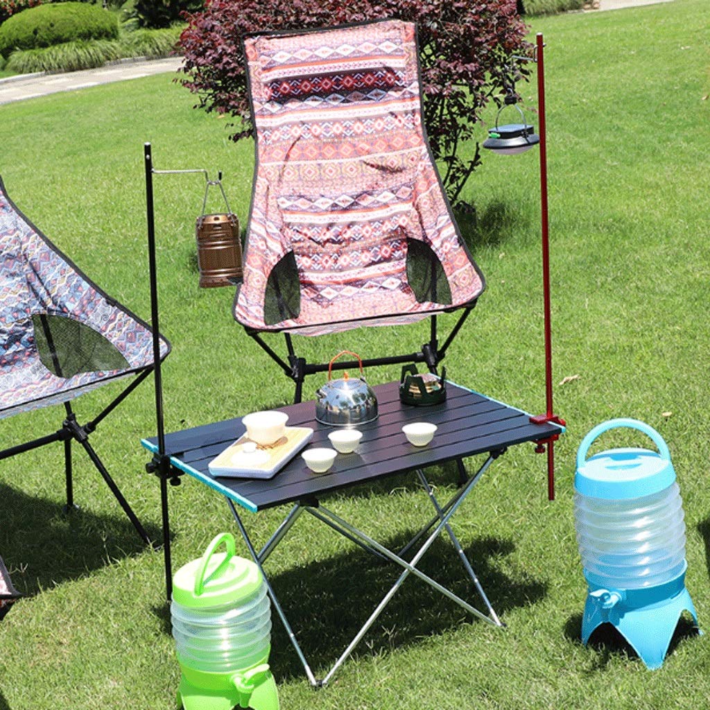 Tavolo pieghevole da campeggio Tavolo da picnic portatile pieghevole ultraleggero in lega di alluminio per esterni con gambe in alluminio Altezza regolabile Piano arrotolabile con strato in rete Fac