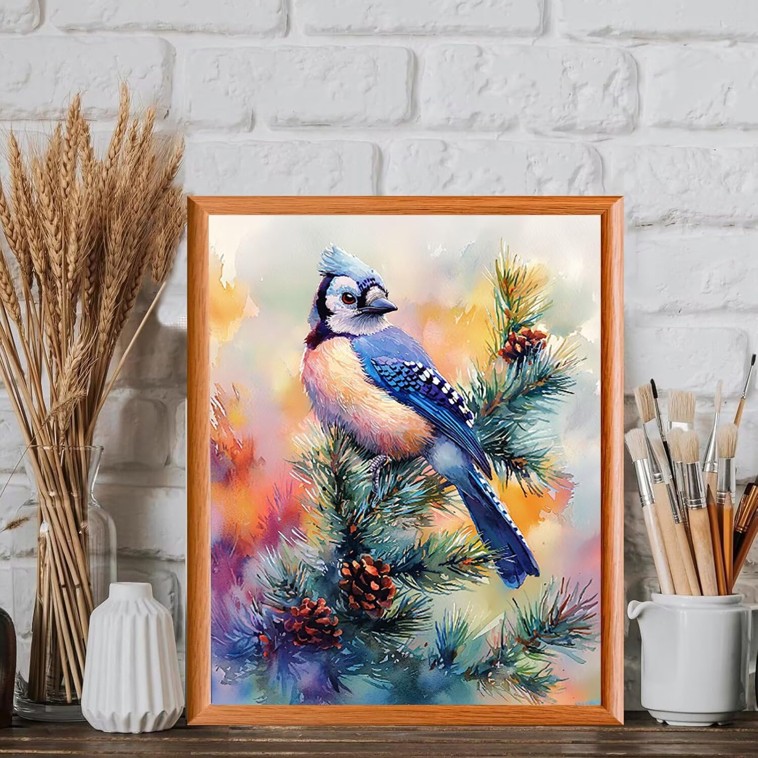 WEISHIWE Uccelli Dipingere con i Numeri per Adulti, 70x90cm a-200 | Paint by Numbers Kit con Pennelli e Acrilico Pigmento, Fai da te Olio La Pittura di Numeri Kit, Decora la Casa, senza Cornice