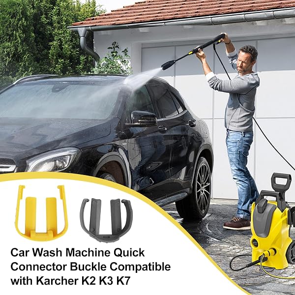 4-Pack Pressure Washer C-Clips for Karcher K2 K3 K4 K5 K6 K7, Replacement Hose Trigger Clamps Quick Connector Locks Buckles 2 Yellow and 2 Grey Part No. 5.037-333.0 - 3