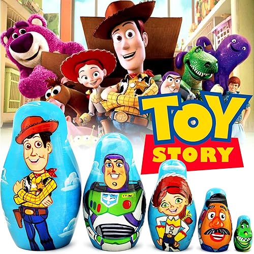 Miniatura 2 de Matryoshka matrioska babuska Russian Nesting Doll Toy Story de madera matryoshika Babushka 5Pcs Stacking mano pintura hermosa anidadas Craft