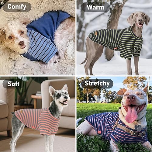 Miniatura 3 de KYEESE Paquete de 2 suéteres para perros, suéteres para perros pequeños y machos, cómodos, ligeros, elásticos, de forro polar, sudadera suave para