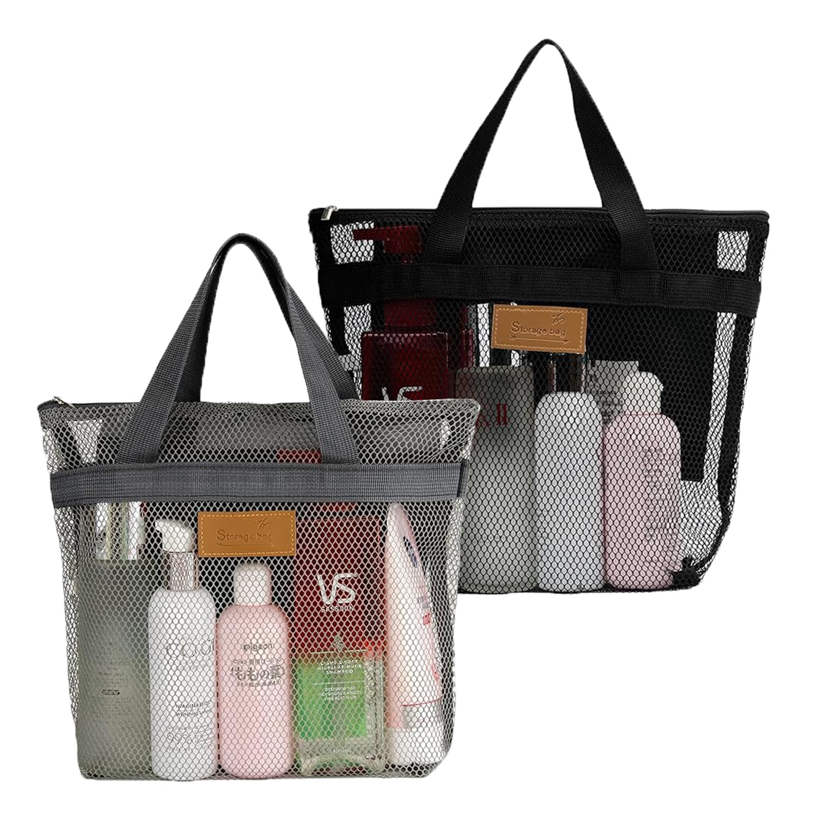 2 Piezas Bolsa Plegable Malla Playa Juguetes Bolsas Portátiles Red Almacenamiento Aire Libre Duradera Bolsas Zip Accesorios para Natación Piscina Playa Vacaciones Familiares | Bolsas Portátiles Red Almacenamiento Aire Libre Duradera Bolsas Zip Accesorios