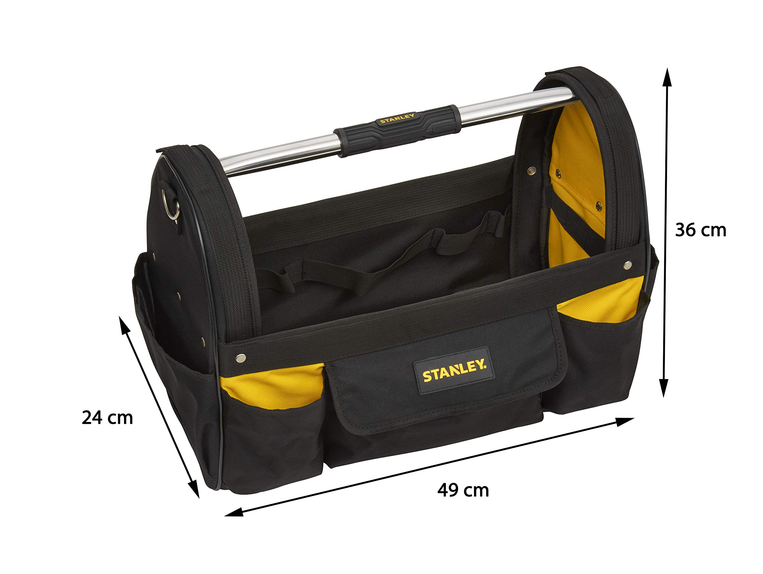 Stanley STST1-70712 Otwarta torba na narzędzia z paskiem, czarny/żółty
