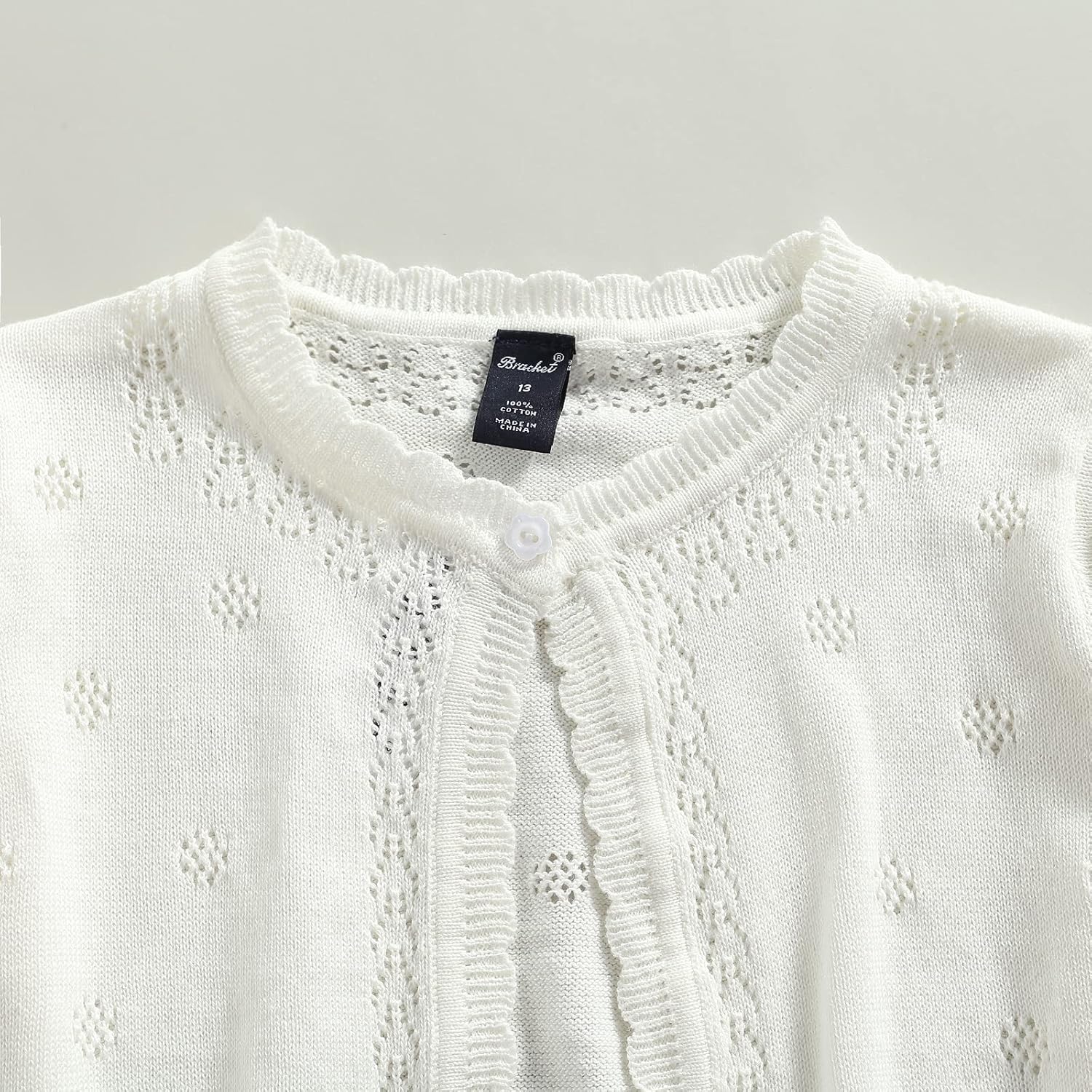 Infant Toddler Baby Girl Knitted Cardigan Flower Hollow Out Long Sleeve Solid Color Button Fall Sweater Coat: Clothing, Shoes & Jewelry