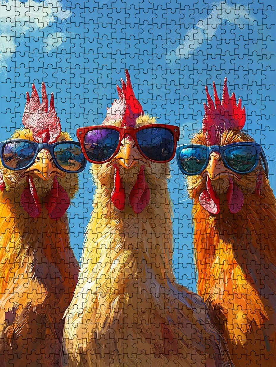 Puzzle 6000 sztuk, okulary przeciwsłoneczne z kurczakiem dla dorosłych 6000, drewniane puzzle, klasyczne gry edukacyjne, niemożliwe wyzwanie, rodzina gier, kreatywny prezent DX0YL1-475