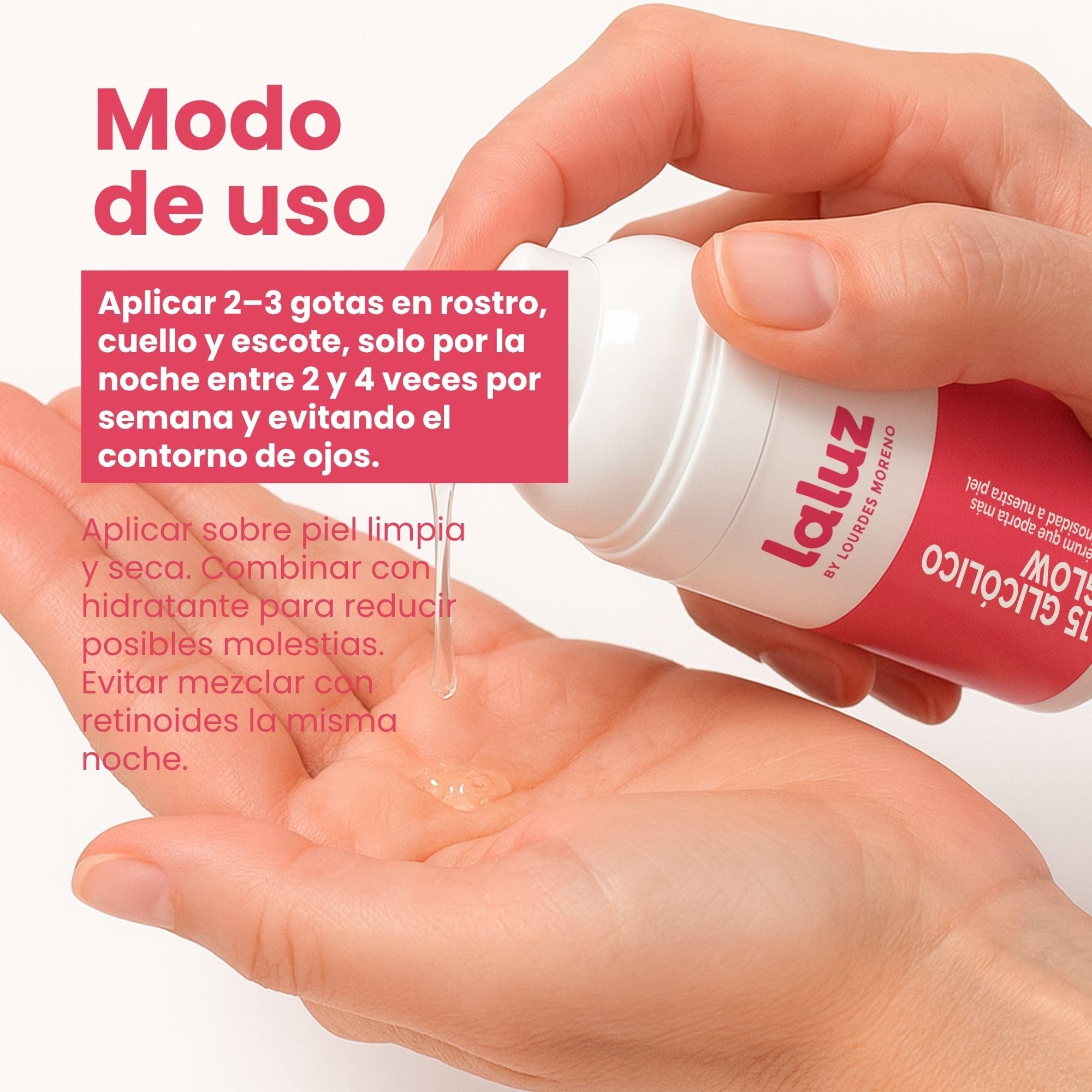 Lourdes Moreno | Serum Facial Acido Glicolico I Para Todo Tipo De Piel I Serum Facial Antimanchas | Con Un 15% de Acido Glicolico | Mejora El Aspecto De La Piel | 30 ml |