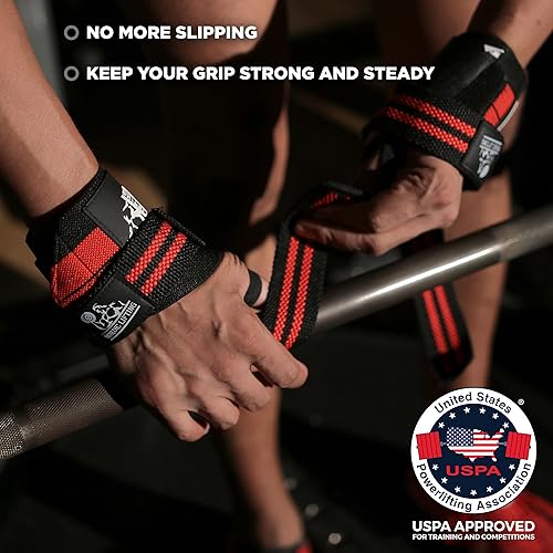 Miniatura 3 de Muñequeras + correas (2 pares) para levantamiento de pesas, entrenamiento de cross, ejercitación, gimnasia, elevación de potencia, fisiculturismo -