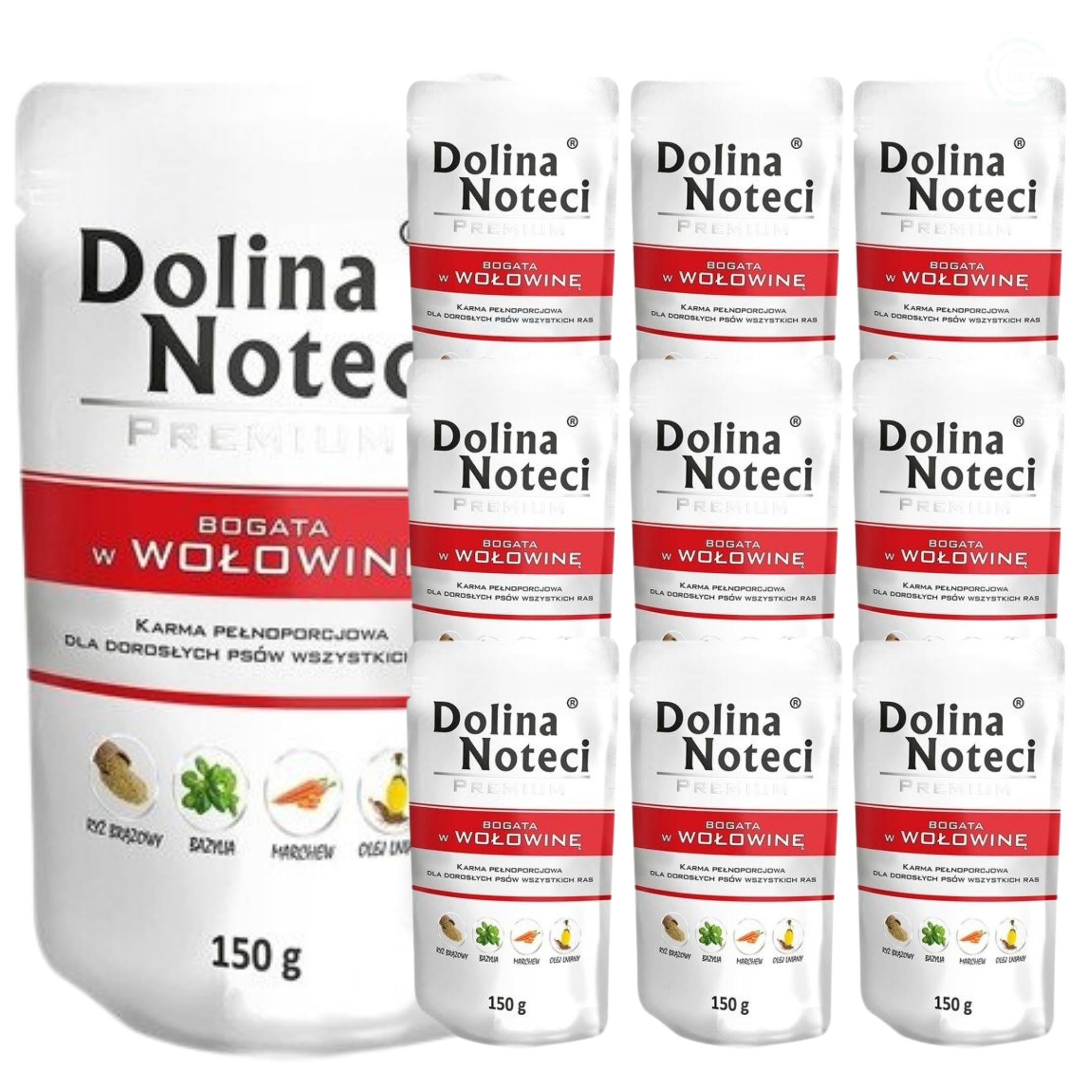 Dolina Noteci Premium Wet Dog Food, Beef with Rice, Gluten-Freee (10x150g) โ image 1