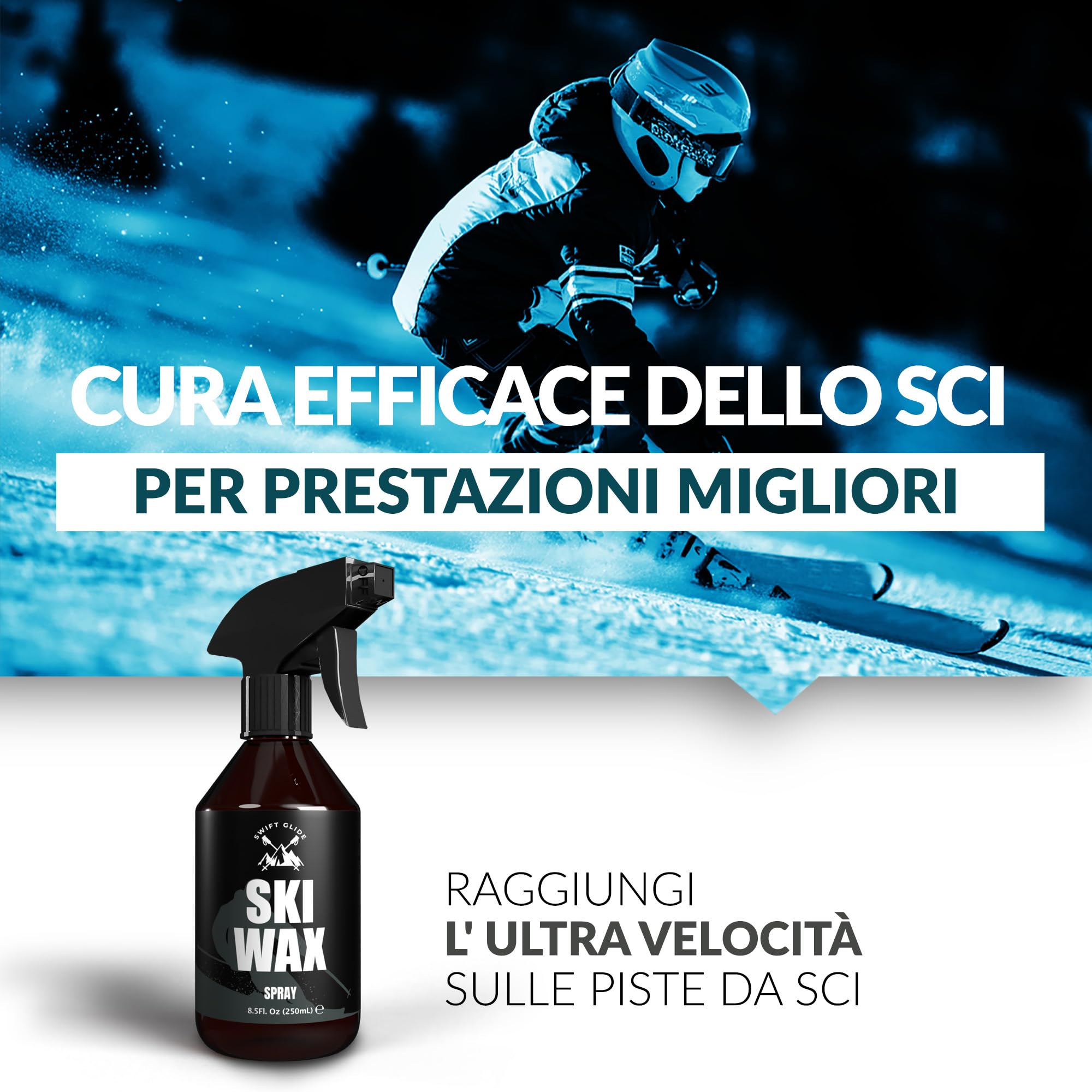 Sciolina Spray Per Sci E Snowboard Biodegradabile - 250ml, Per Massima Scivolata Sulla Neve - Foto 3