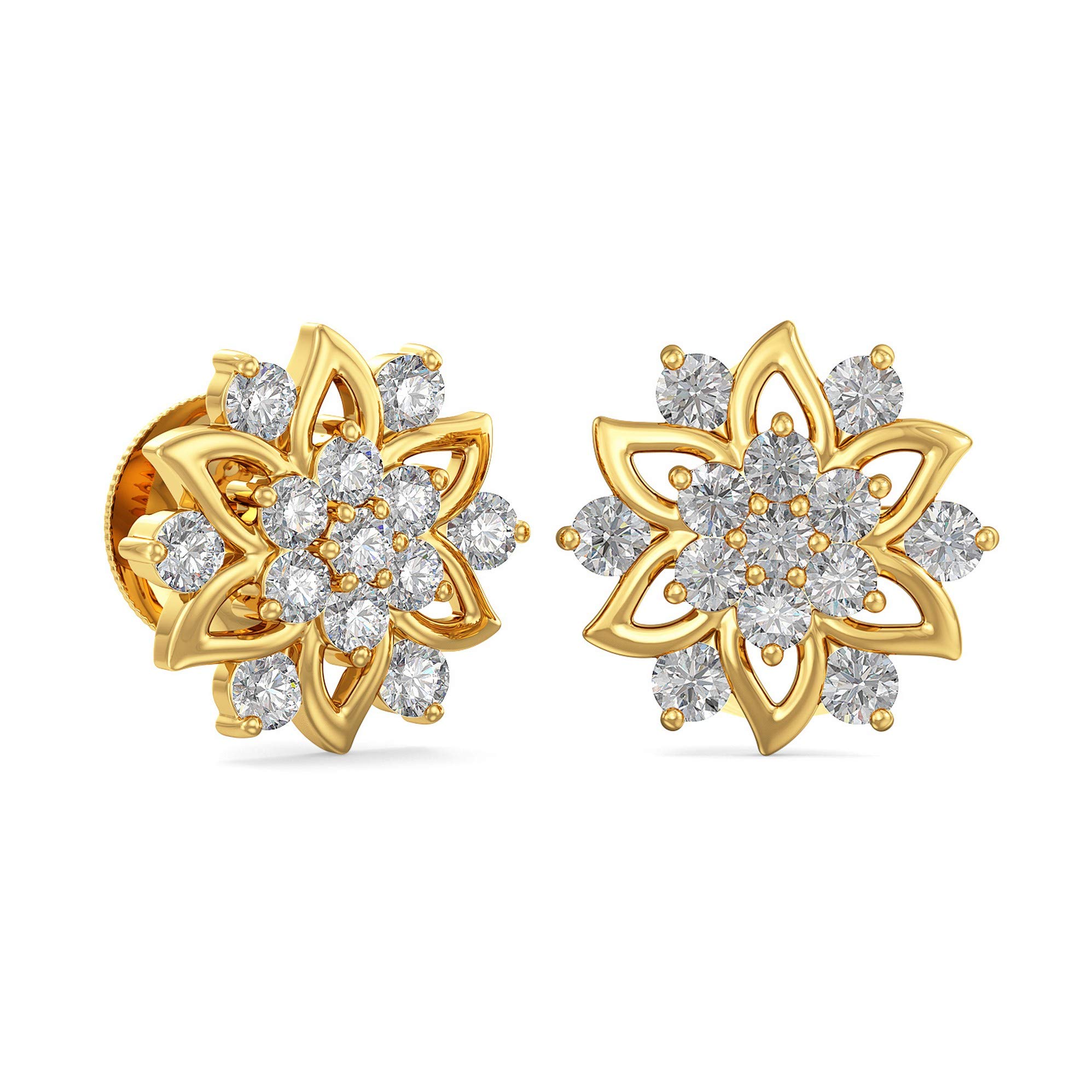 Impress Collection 22k Yellow Gold Stud Earrings for Women-image-35
