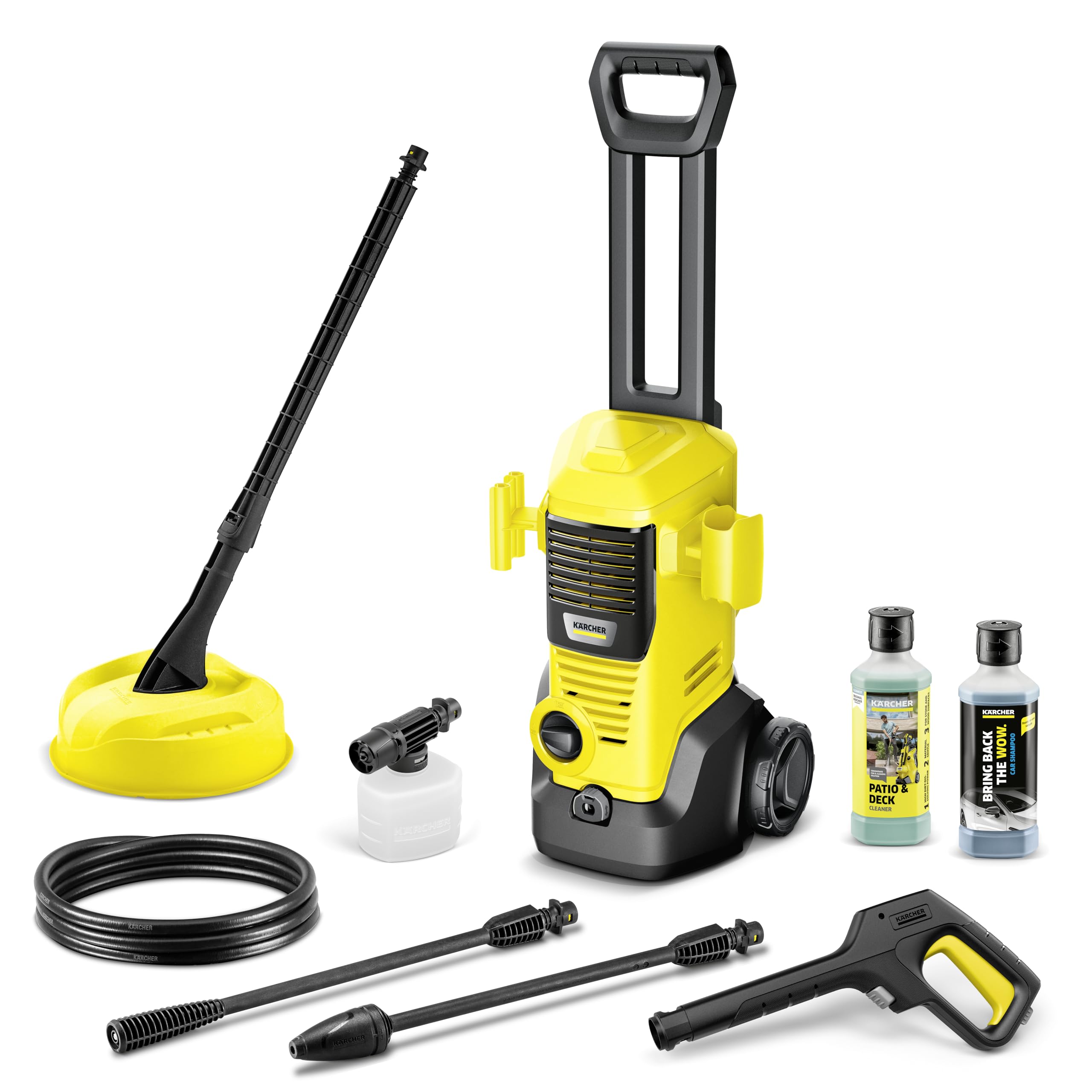 Kärcher Hochdruckreiniger K 2 Premium FJ Home, Druck: max. 110 bar, Fördermenge: 360 l/h, Flächenleistung: 20 m²/h, Gewicht: 4,2 kg, HD-Pistole, Strahlrohre, Dreckfräser, Schaumdüse, Home Kit