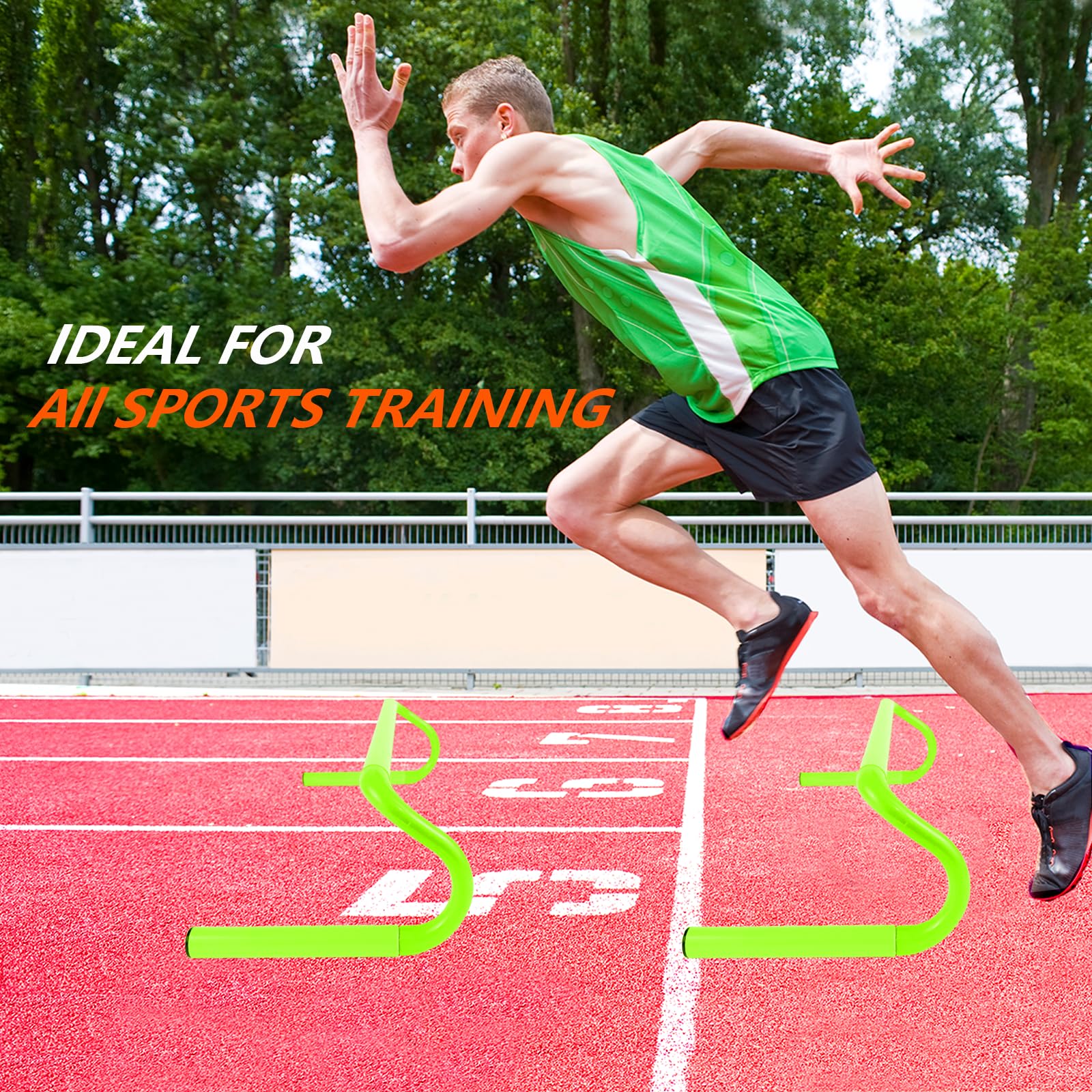 10 obstáculos de entrenamiento de agilidad de velocidad de 6 pulgadas con 6 conos de marcador, duraderos y desmontables, obstáculos de entrenamiento pliométricos de todas las velocidades,
