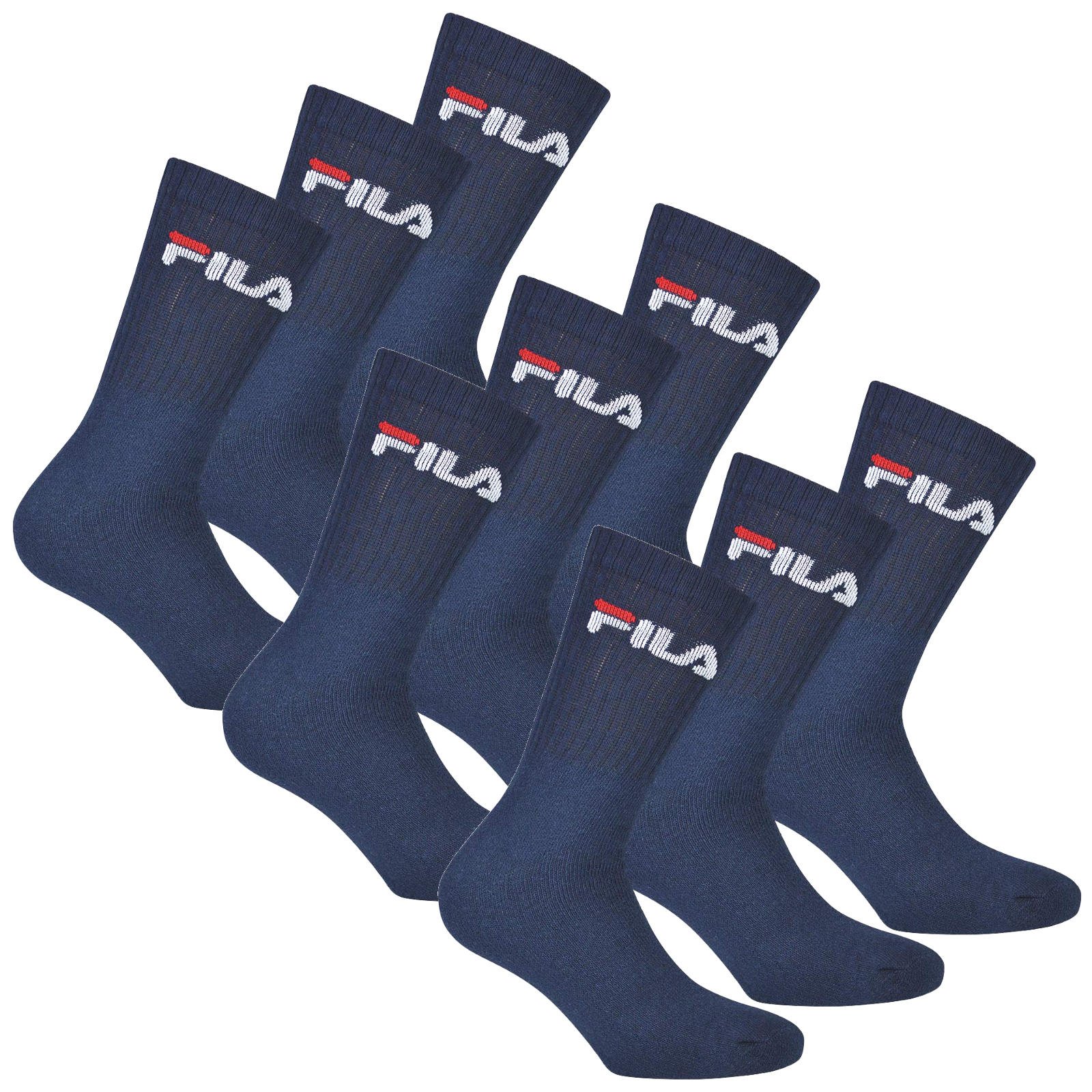 Fila 6 Paia Calzini, Spugna Calzini Da Tennis Con Logo Colorato, Unisex (2X Pacco Da 3) - Marino, 43-46 (9-11 Uk) - 4
