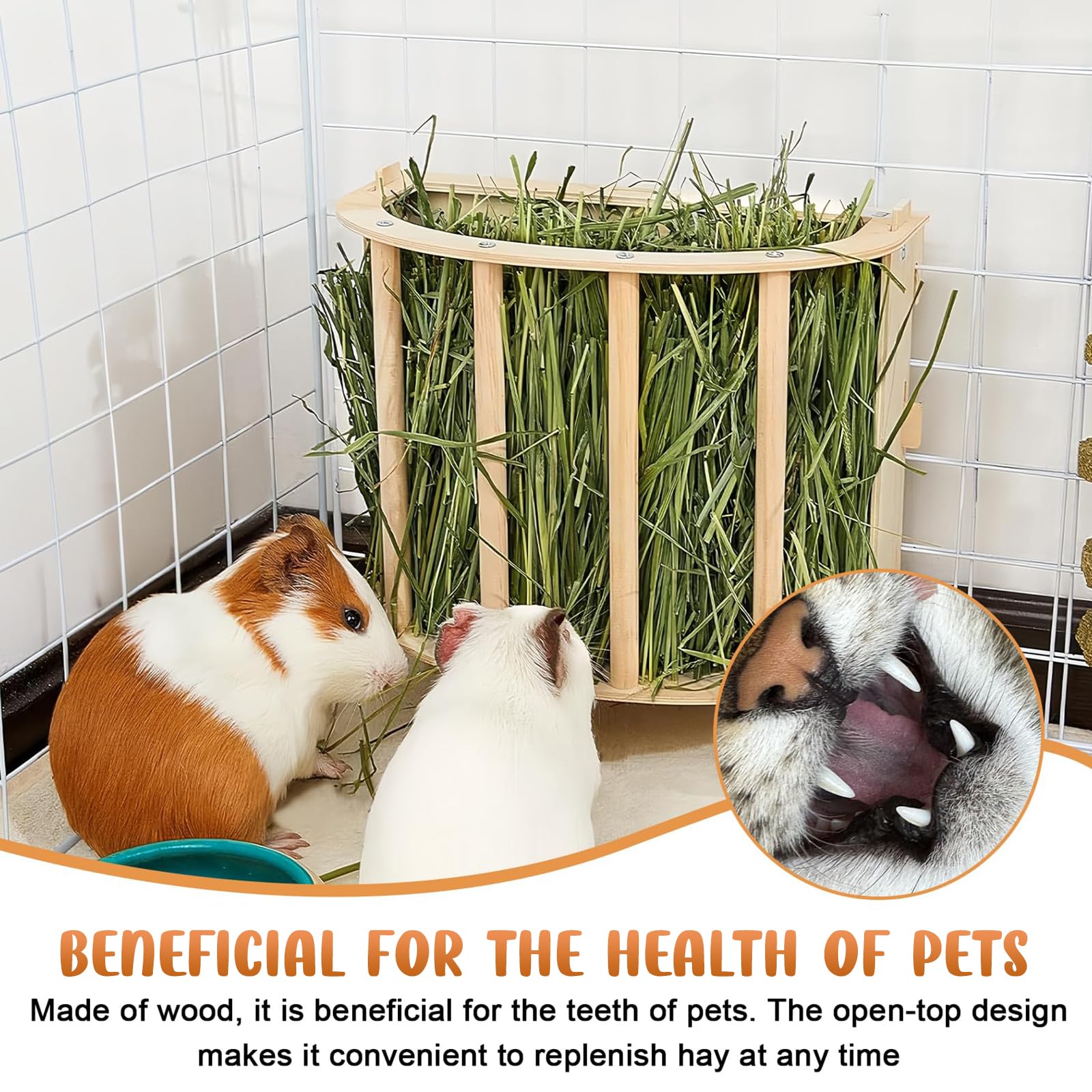 2 Pièce Râtelier À Foin, Râtelier À Foin en Bois, Mangeoire À Foin en Bois, Support Robuste, 25 * 13 * 18,8 Cm, Distributeur De Foin pour Cochons pour Lapins, Cochons d'Inde, Hamsters, Petits Animaux