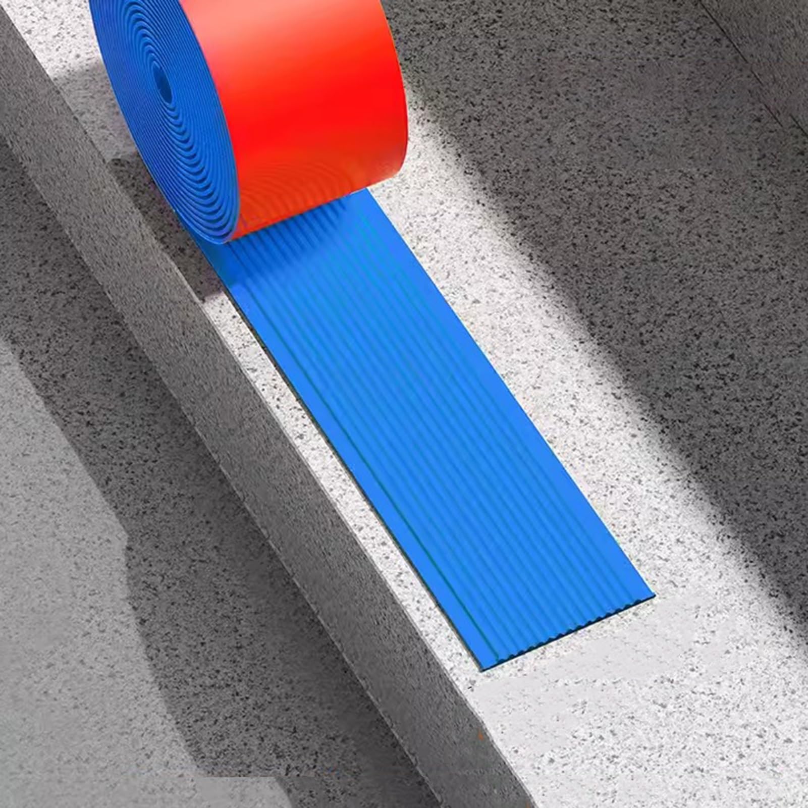 Tira autoadhesiva de PVC de 3 m, borde antideslizante azul para uso en interiores y exteriores, revestimiento seguro de 5 cm de ancho, fácil instalación para el hogar y la oficina