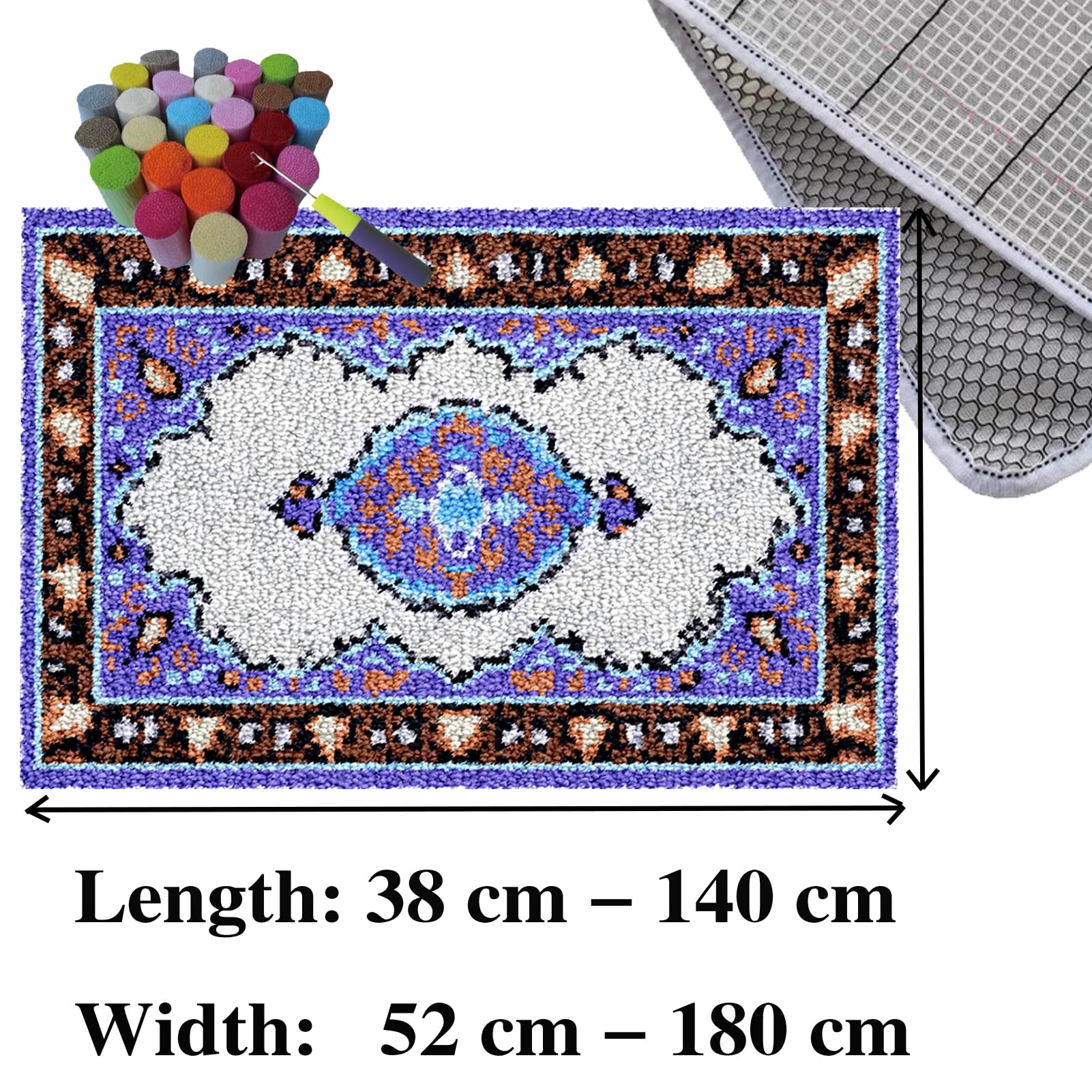 Tappeto Kit da Ricamo, Kit Gancio di Chiusura Tappeto 69 x 102 cm