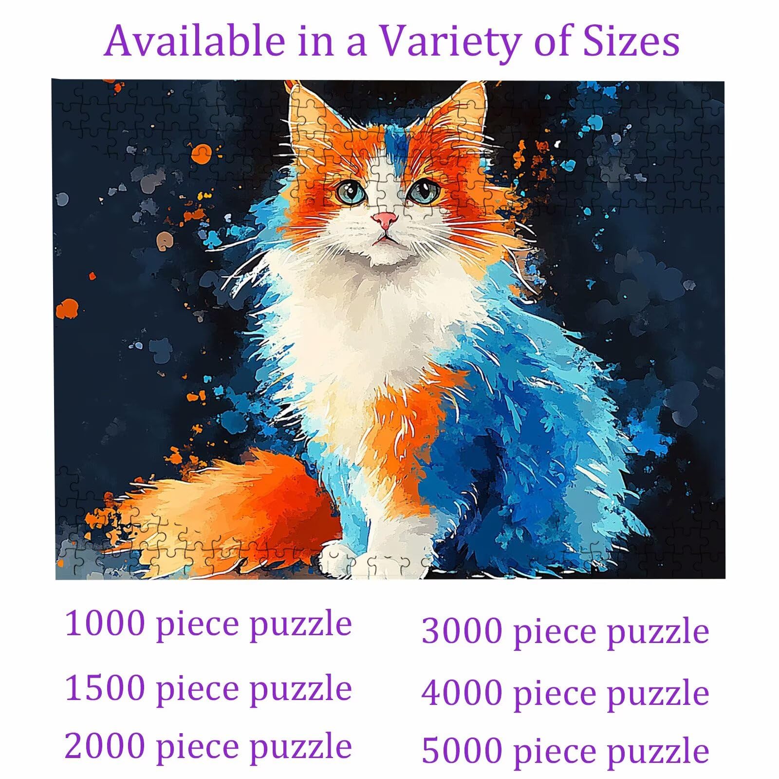 Puzzle 1000 elementów, abstrakcyjne koty (3), puzzle, 1000 elementów dla dorosłych, klasyczne puzzle, trudne puzzle, drewniane puzzle do dekoracji bożonarodzeniowej, prezenty dla kobiet, dekoracja