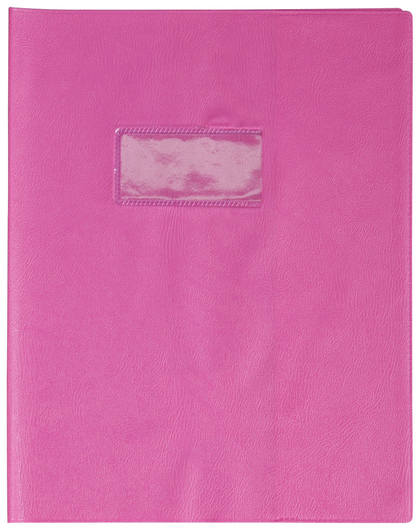 Calligrapher 72009C - Fuchsia Pink Leather Grain Notebook Protector - Dimensions: 17x22 cm - 22/100th with Label Holder - Opaque PVC - Manufactured in France
