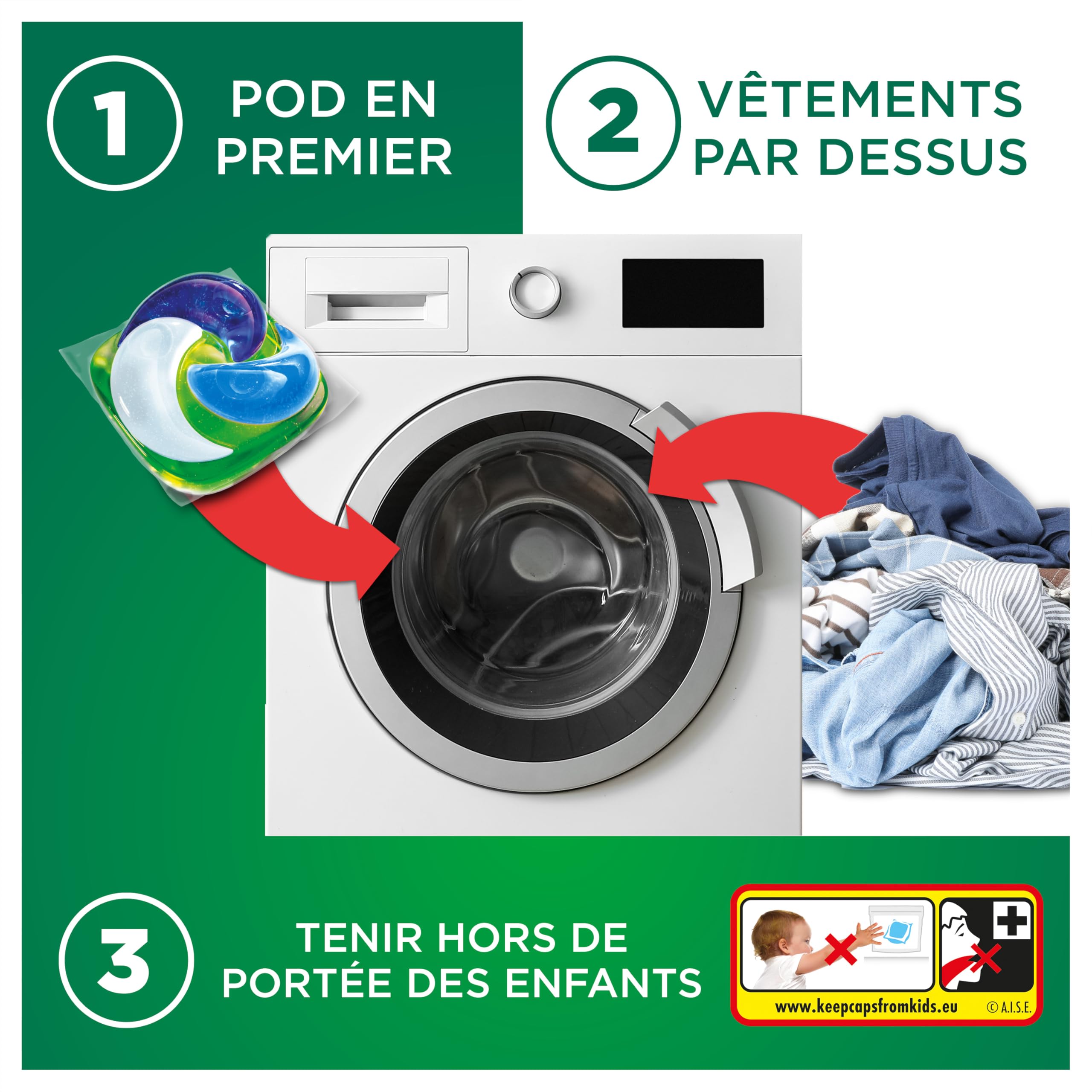 Ariel PODS Grandiose Lessive en capsule Fraîcheur Alpine x60 | 60 lavages (4x15). Idéal Pour Les Lessives Mixtes. Dissolution Rapide Même à Froid. Fabriqué en France