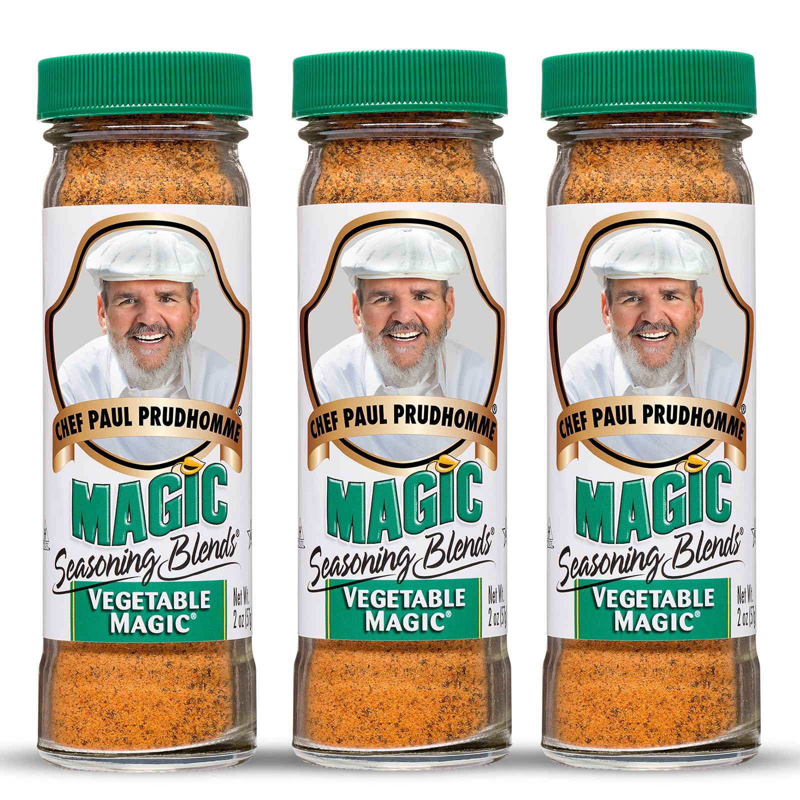 Chef Paul Magic Seasonings Blends Vegetable Magic Seasoning | No MSG & Preservatives | Kosher, Halal Certified | Perfect for Vegetable, Eggs & More | All-Purpose Vegetable Seasoning | 2 oz (Pack of 3)