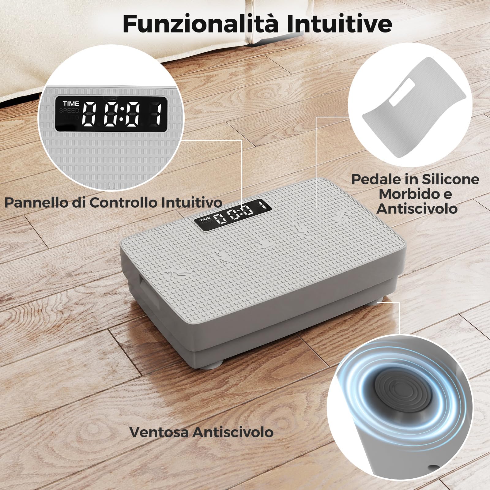 COSTWAY Pedana Vibrante Dimagrante con 10 Velocità Regolabili e Timer