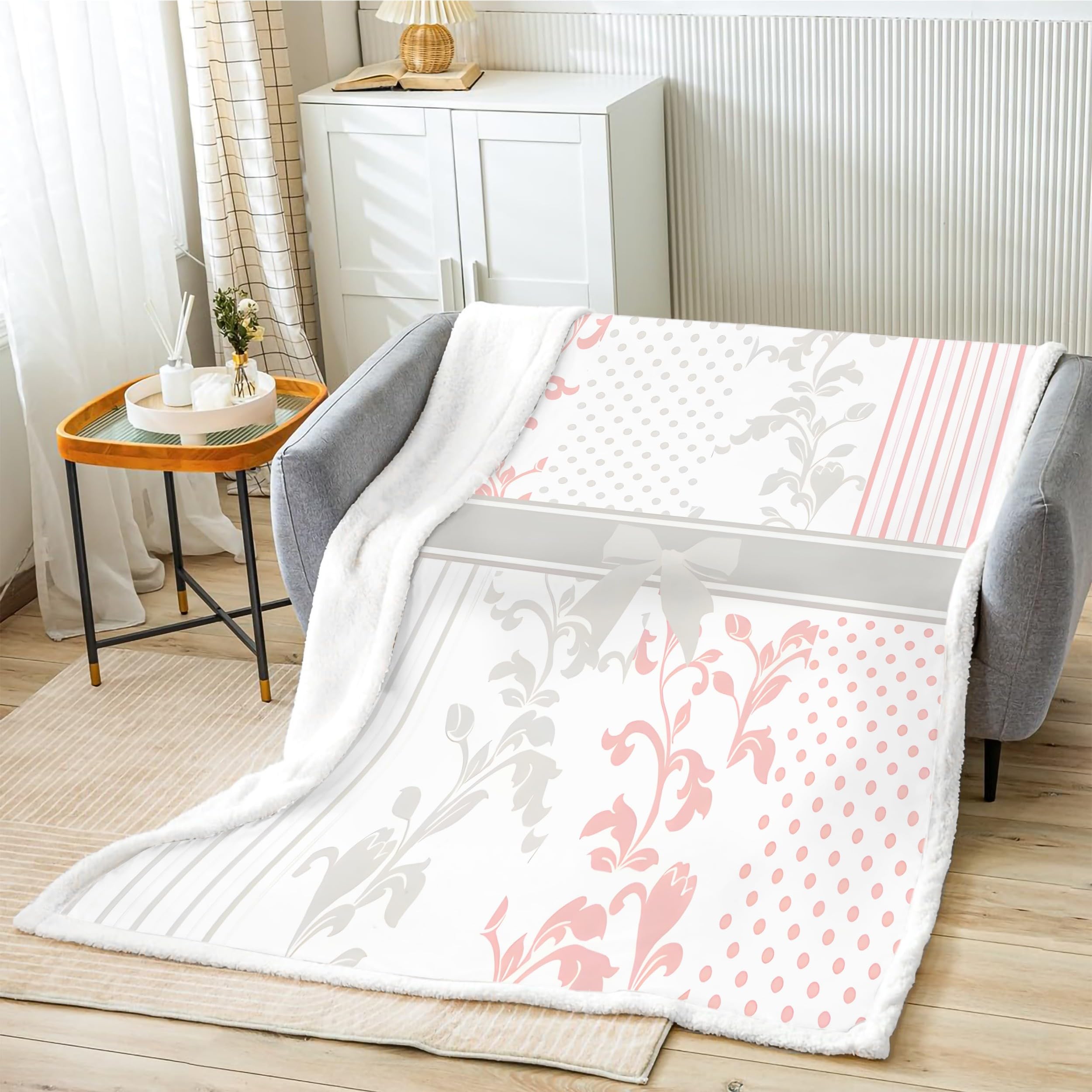 Weihnachts Sherpa Kuscheldecke Flauschig 150x200 - Sofadecke Patchwork