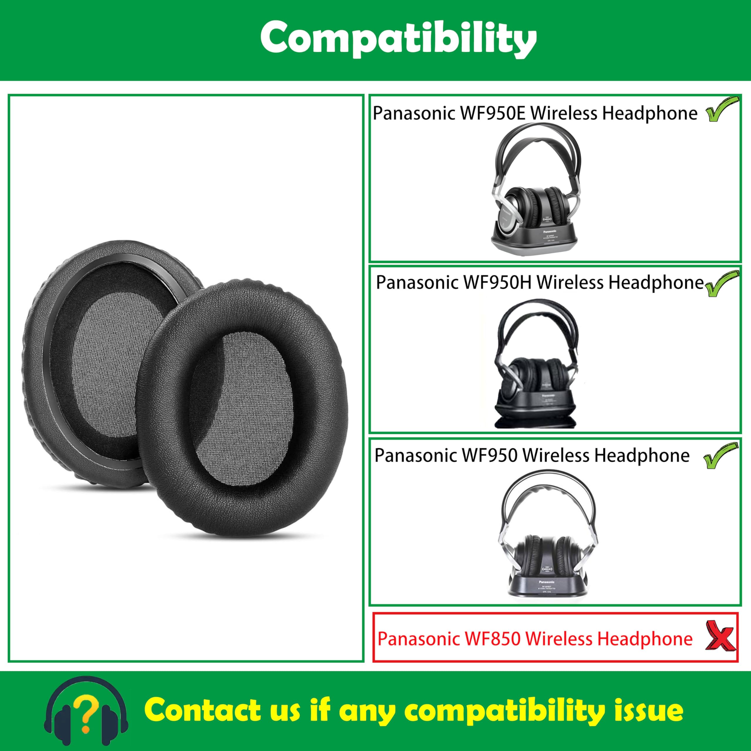 Set di 2 cuscinetti auricolari di ricambio in pelle per Set di 2 cuscinetti auricolari di ricambio in pelle per