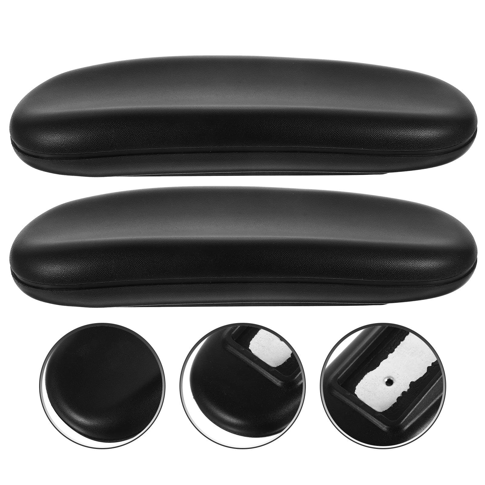 Reposabrazos Reemplazable para Silla de Oficina en PU Negro Agarre Firme, Almohadillas Cómodas Ideales para Silla Giratoria y Uso Prolongado