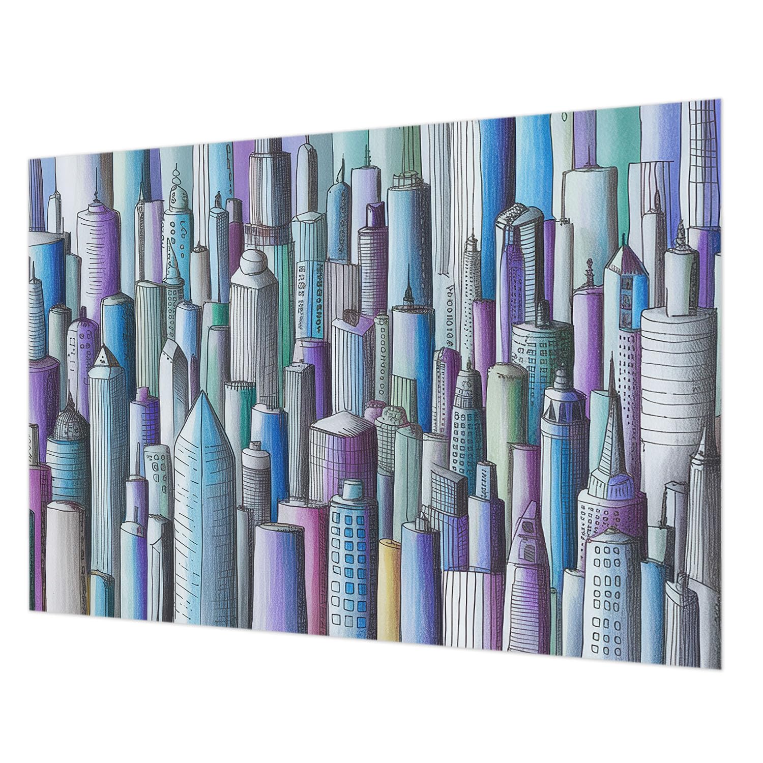 Papier peint intissé gratte-ciel pour une ambiance loft moderne de salon