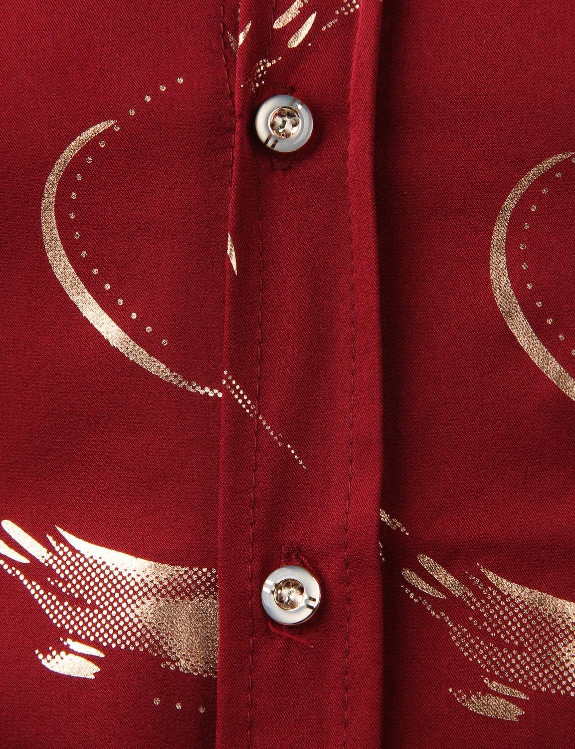 ZEROYAA Men's Hipster Shiny Design Slim Fit Long Sleeve Button Up Party Dress Shirts - Image 4