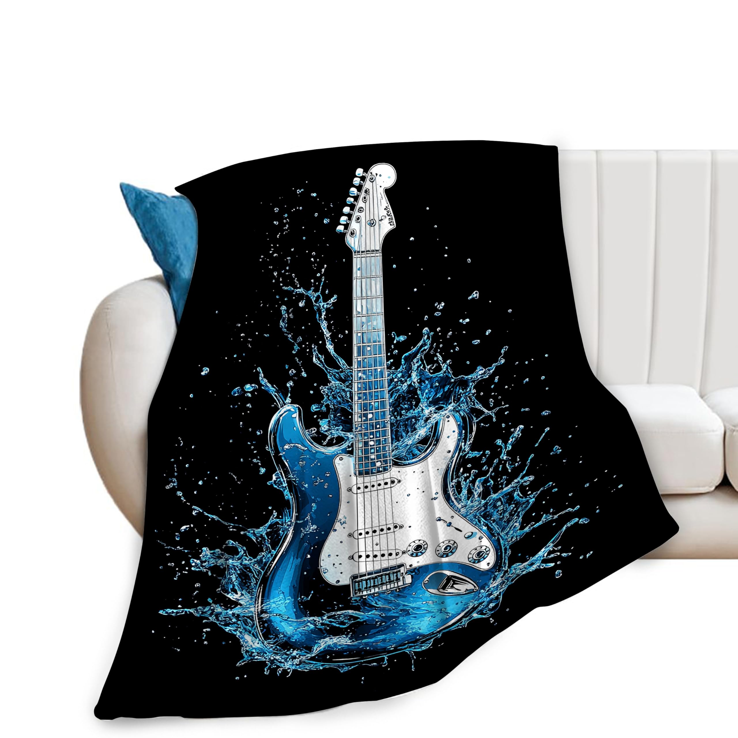 Uphomart Guitar Gifts Blanket, Music Throw Blanket, Guitar Gift Stuff for Men Women Boys Girls Lover Adult Cozy Fleece Flannel Bedding Plush for Couch Sofa Bed Decor 40"X50"