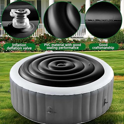 Vista 26 de Tlswshsy Cubierta inflable para bañera de hidromasaje de 5.4 pies, tapa de ahorro de energía para bañera de hidromasaje redonda, cubierta protectora