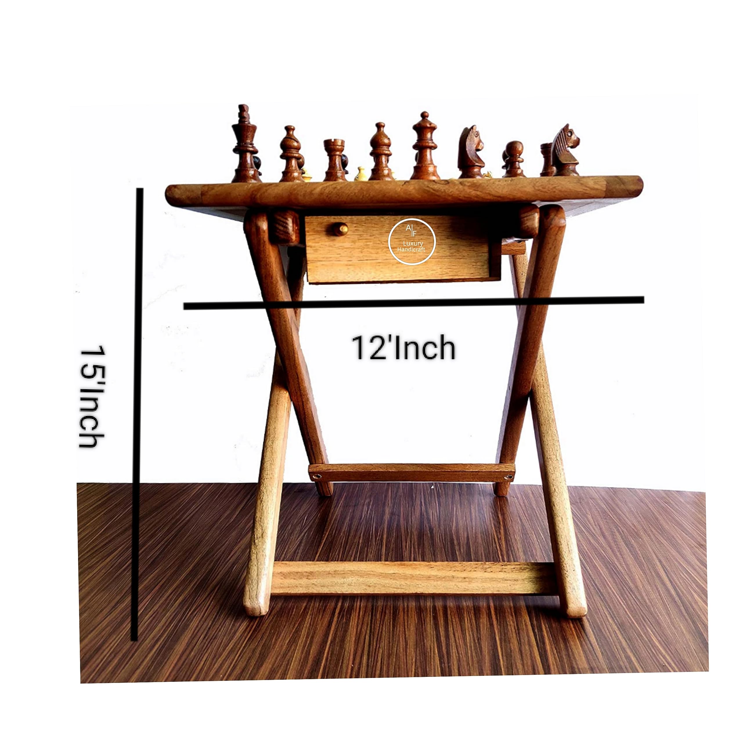 Kleines handgefertigtes magnetisches Schachtisch aus Palisanderholz, luxuriöses königliches Schach-Set mit klappbarem Spielbrett, Zuhause, Büro, Reisen und als Geschenk, 100% Qualität