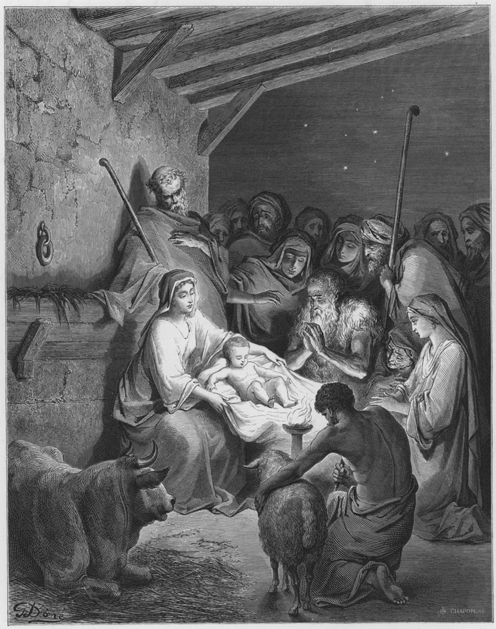 ARTXLXXBN Famous Print Painting Colorful Art Print Bible the Nativity by Gustave Dore Canvas Art Decorations for Home Decor 60x90cm