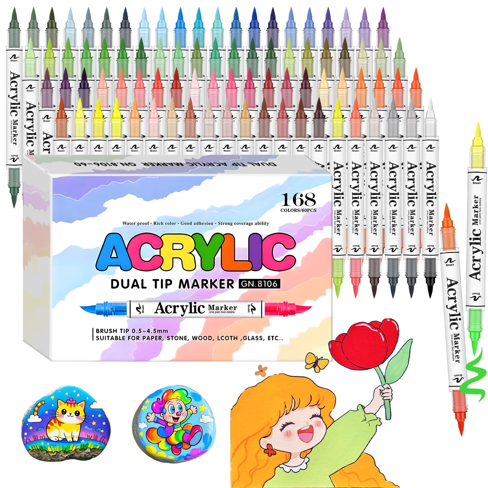 Amazon.com: 168 colors Acrylic Paint Markers, 84 Pack Direct 