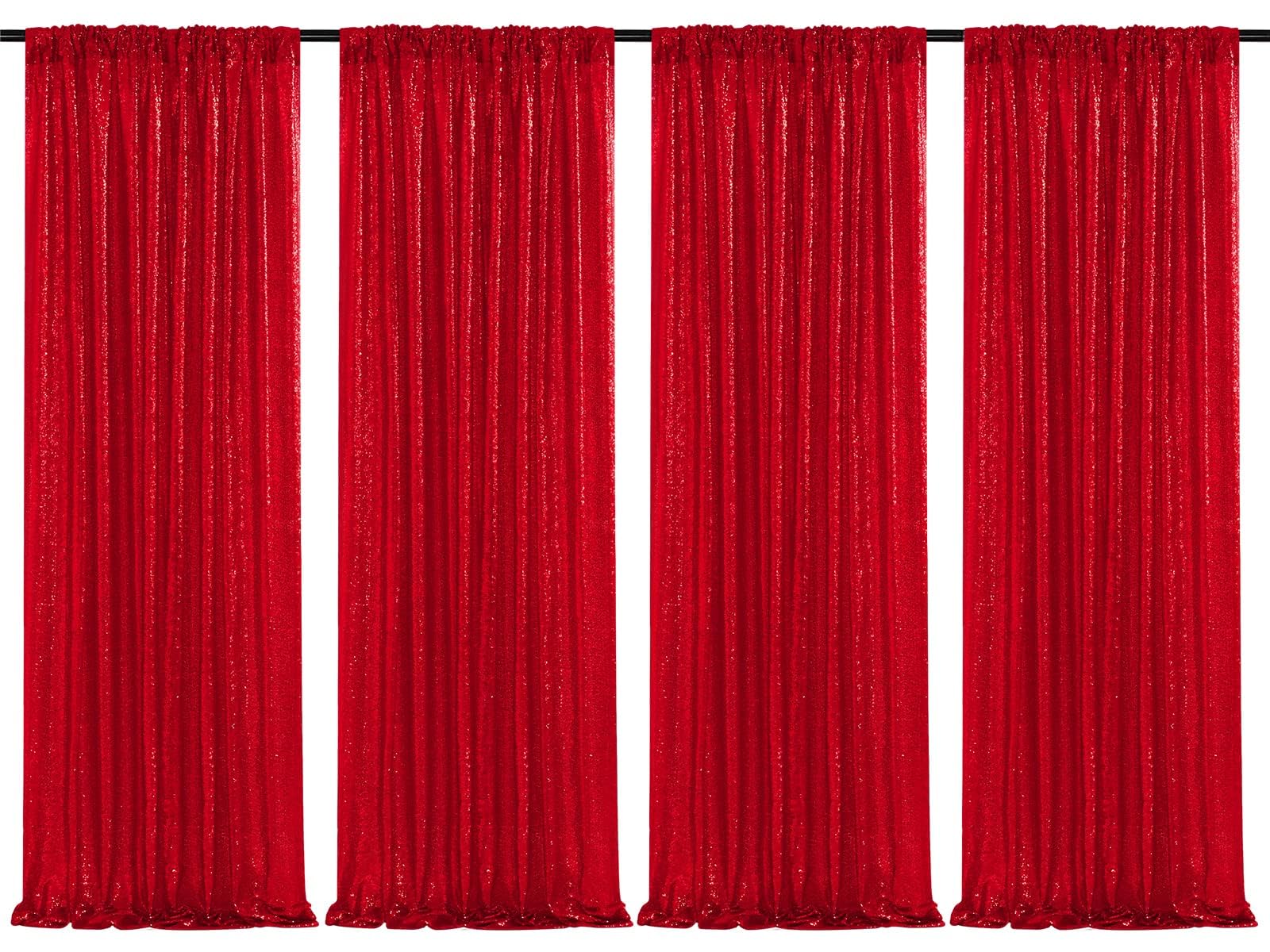 2 Pieces Gold Sequin Backdrop Curtain Panels Stage 2FTx8FT Party Wedding Background Drapes — view 44