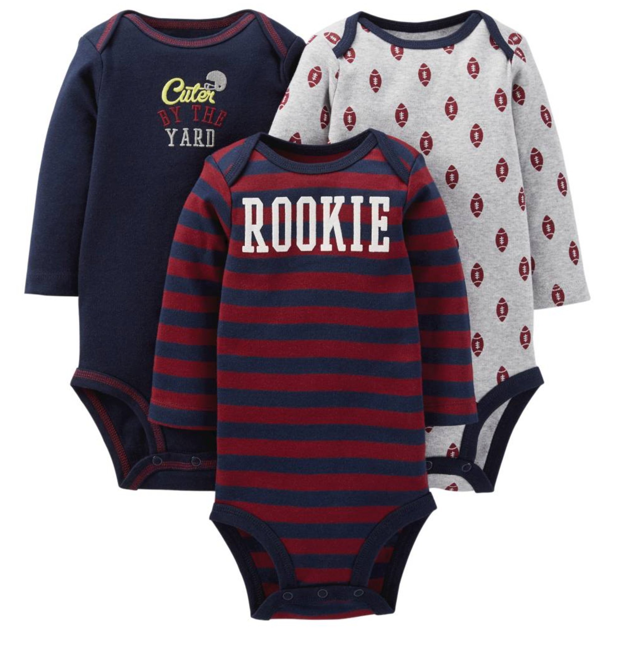 Carter'sJust One You Baby Boys 3-Pack Rookie Bodysuit Set (NB)