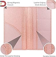 Vista 2 de Soporte para Registro y Seguro de Automóvil, Organizador de Guantera de Vehículo con Cierre Magnético de Cuero para Documentos, Tarjetas, Licencia