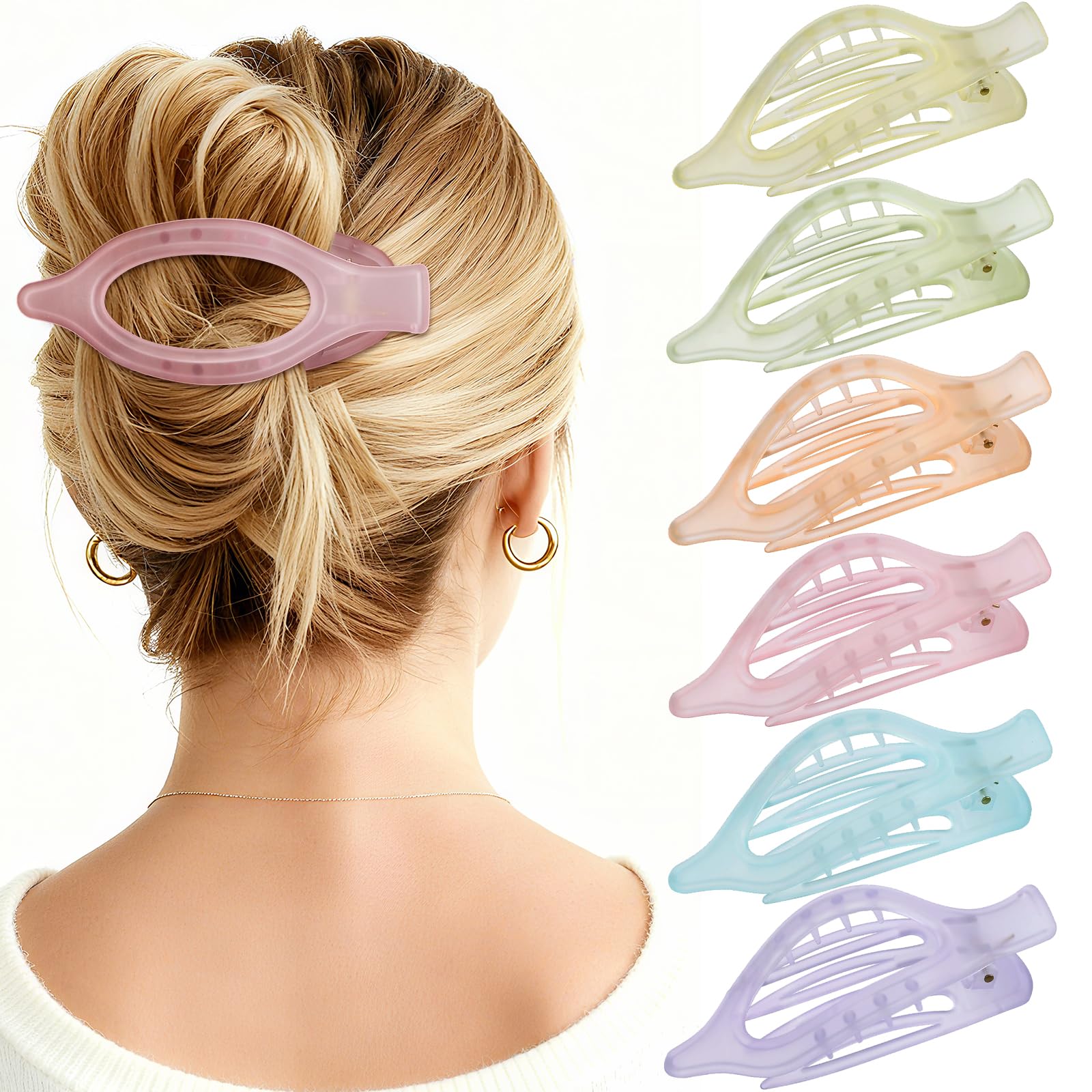 Flat Hair Clips for Women - 6 Pack -9