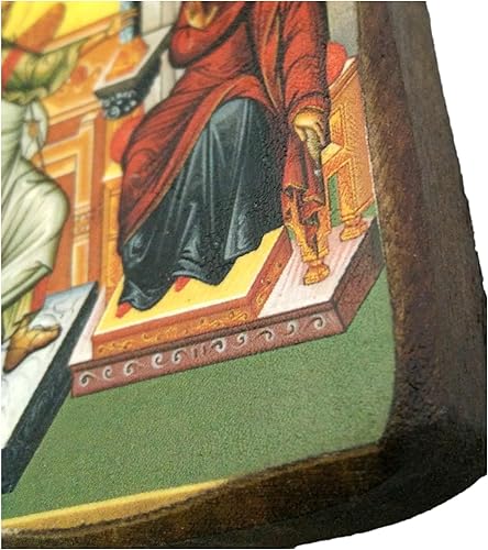 Miniatura 4 de Icono de madera griego cristiano ortodoxo madera de la anunciación  A0