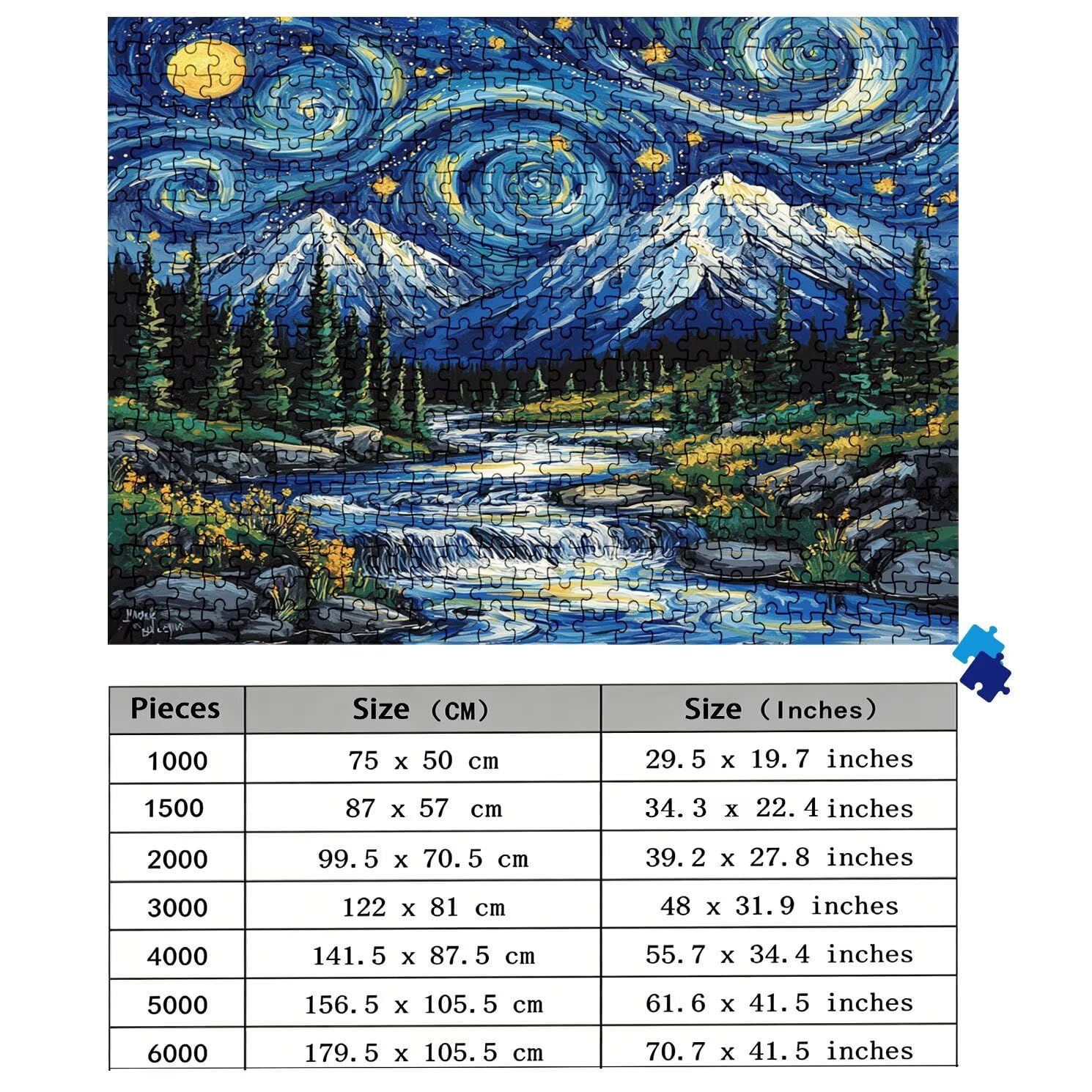 3000 sztuk klasycznych puzzli dla dorosłych, Relaksujące drewniane puzzle dla rodziny - kolekcja muzeów - kreatywna aktywność DIY i rozrywka antystresowa, prezent dla fanów, 122 x 81 cm niebieski sen