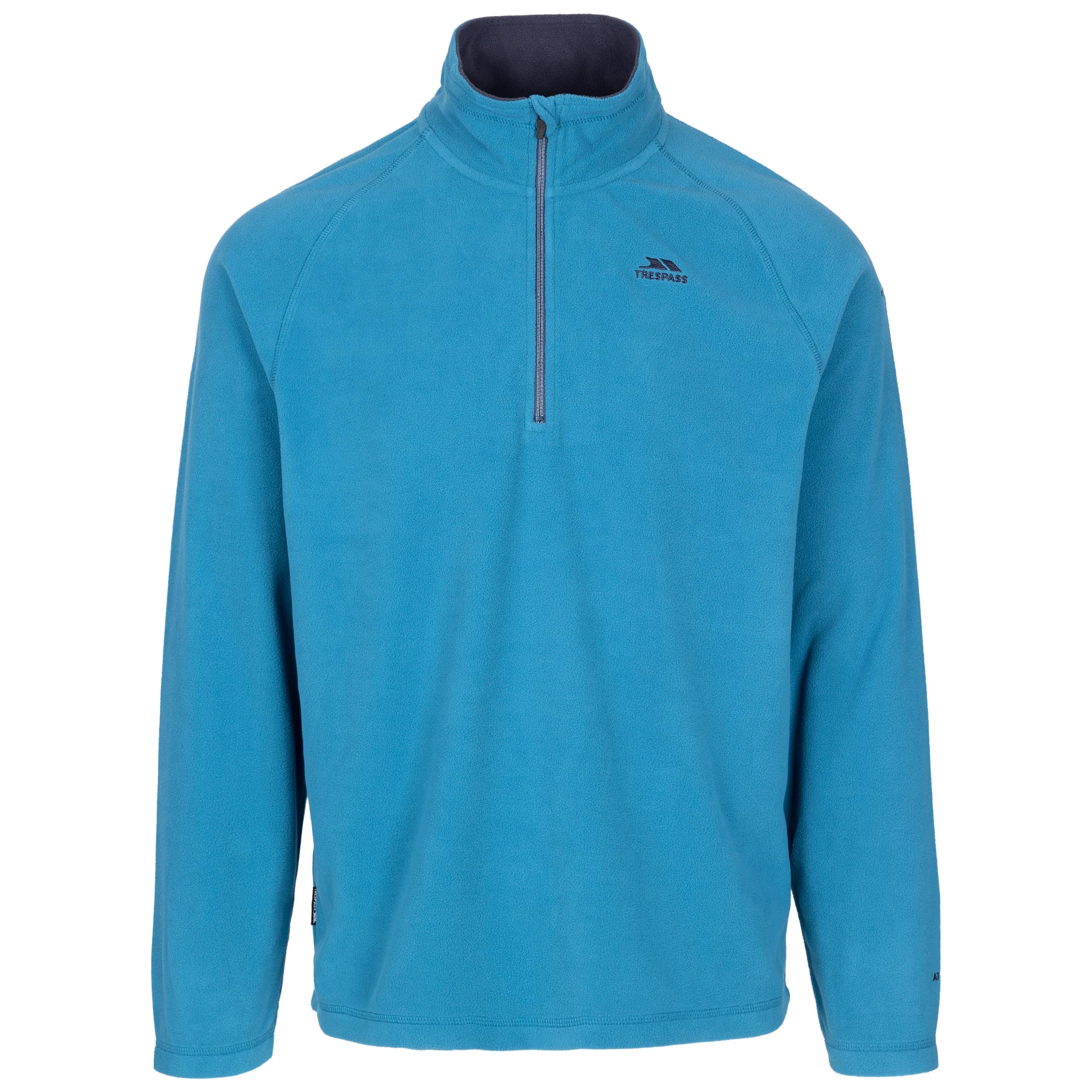 Trespass Mens Casual Fleece Top Blackford - Anti Pilling, 1/2 Zip Neck, Contrast Inner Collar, Contrast Neck Tape, Knitted, 100% Polyester