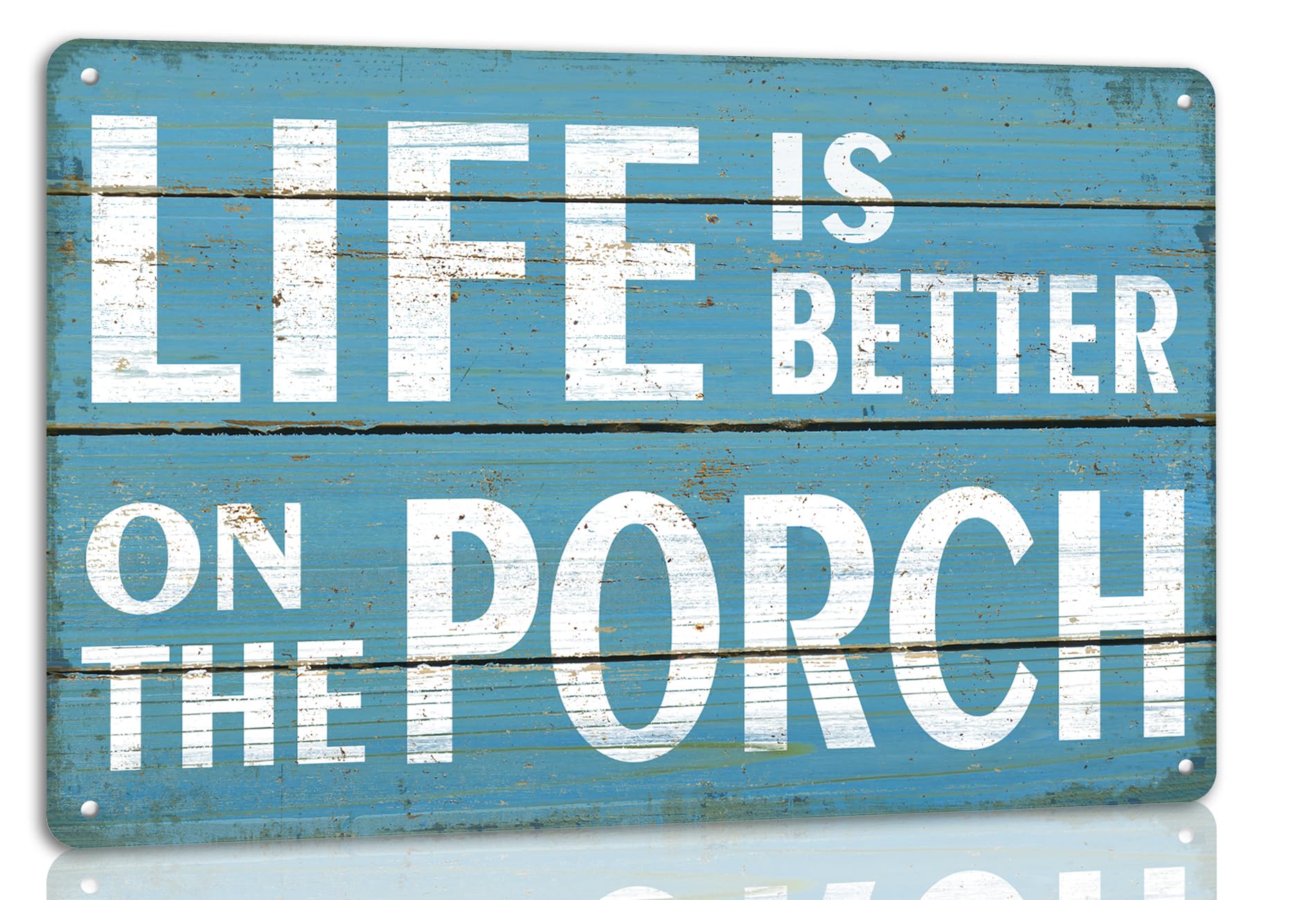 SMAZDFXX Life Is Better on the Porch Metal Tin Sign Funny Porch Sign Patio Vintage Sign Bar Cafe Home Farmhouse Patio Porch Wall Decor Plaque Retro Poster 12"x16"