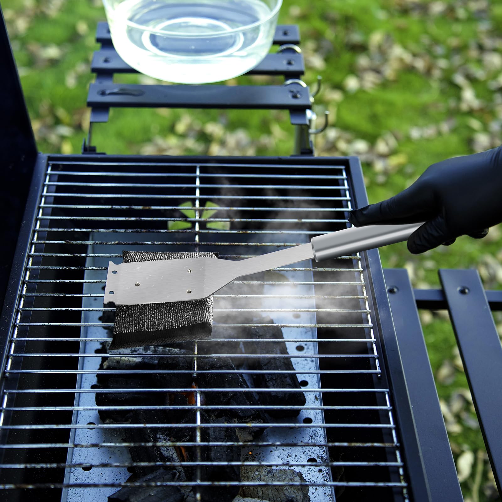 2 cepillos para parrilla, cepillo para parrilla sin cerdas, limpieza a vapor, cepillo para parrilla al aire libre, seguro y eficiente, cepillo para parrilla de barbacoa, para rejillas de hierro