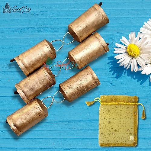 Miniatura 46 de Campanas de cascabel rústico vintage chic de ritmo musical de trineo polar, meditación, trabajo artesanal, recuerdos de fiesta, campanas de vaca