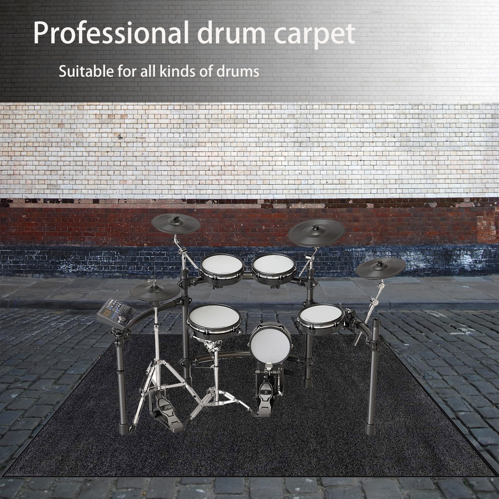 Alfombras Acusticas, Alfombrillas Insonorizada Antideslizantes, Alfombra para Baterías electrónicas Caja Bombo Baterías Acústico Tambor Instrumentos Musicales 160 x 100 cm