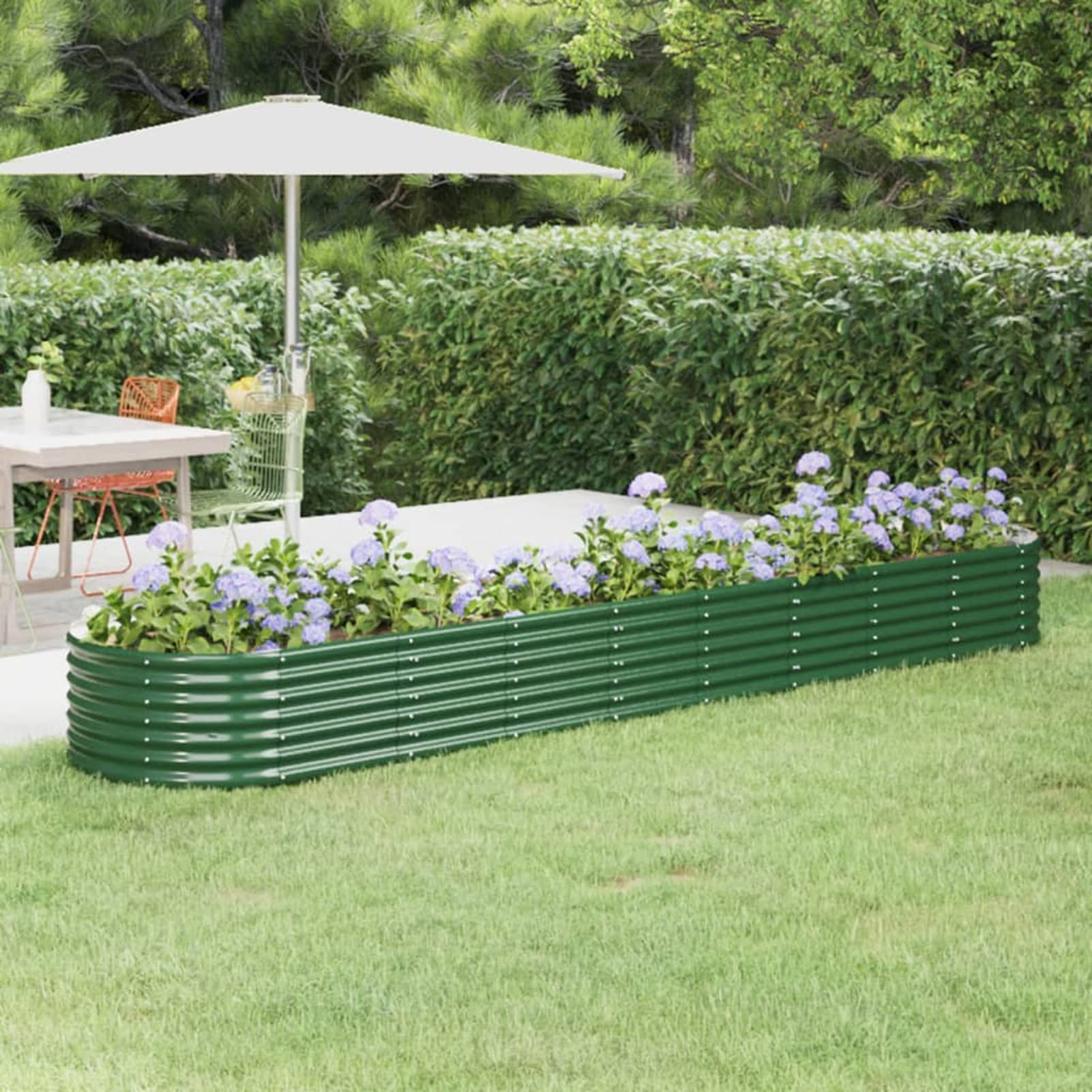 Letto Giardino Acciaio Verniciato a Polvere 114x40x36cm Argento